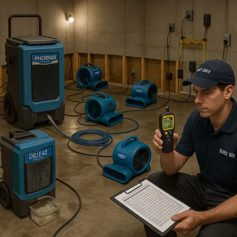 Structural Drying and Dehumidification process in Kimball, TN